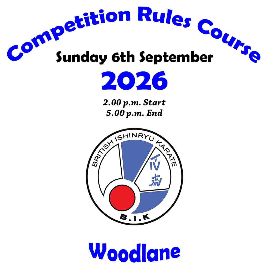 Ishinryu Competition Rules training at Woodlane (6-September 2026) Competition Rules Course (Sep 2026)