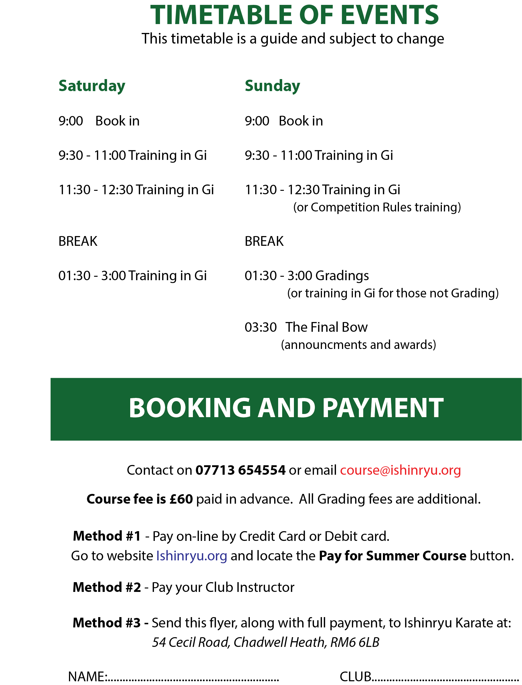 2026 Summer Course Flyer (Back)